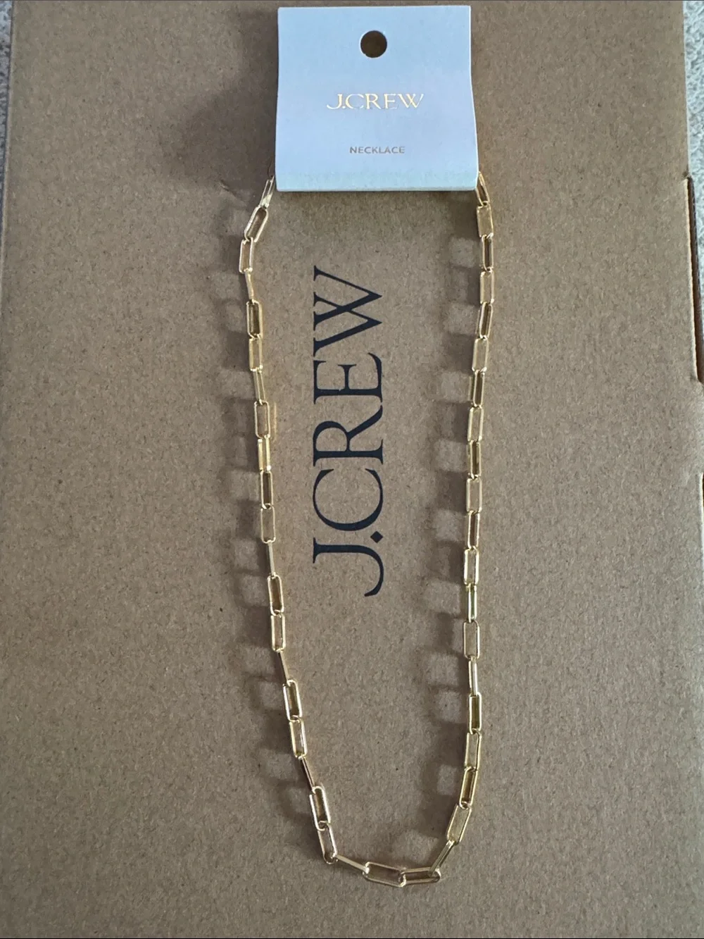 J. Crew T-bar link necklace. Gold. NWT.